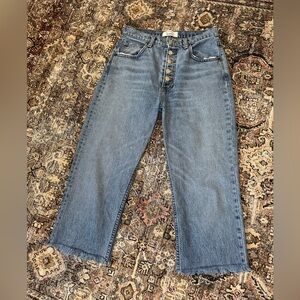 Reformation Jeans Cynthia High Relaxed w/button Fly, Sydney Wash, Size 27